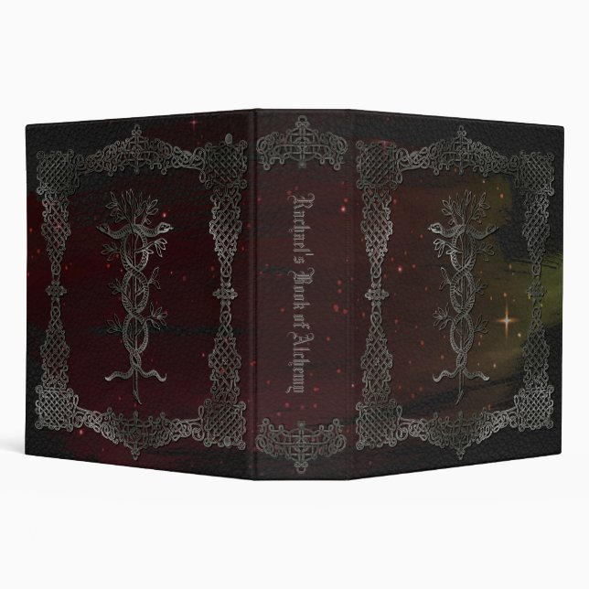 Book of Shadows Cosmic Alchemy Gothic Red Witch 3 Ring Binder (Background)