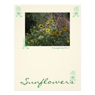 Book of Shadows Faerie Grimoire Page: Sunflowers Letterhead