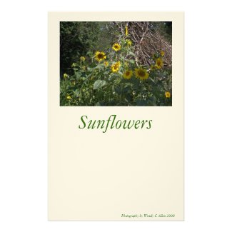 Book of Shadows Faerie Grimoire Page: Sunflowers Stationery