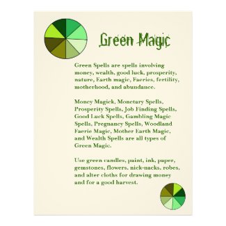 Book of Shadows Green Color Magic Page