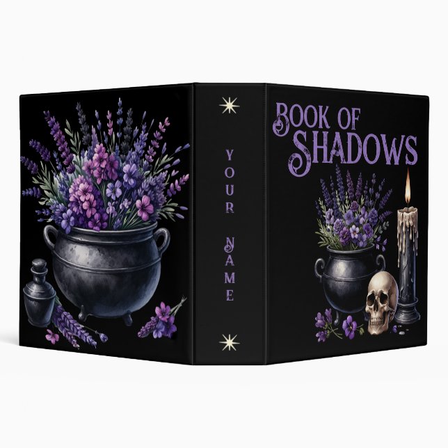 Book of Shadows Grimoire Binder Black Purple (Background)