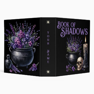 Book of Shadows Grimoire Binder Black Purple