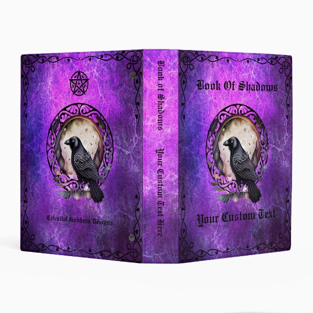 Book of Shadows Grimoire Magical Raven Purple  Mini Binder (Background)