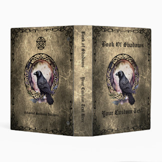 Book of Shadows Grimoire Magical Raven Shabby Grey Mini Binder