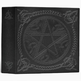 "Book Of Shadows" Gun Metal Gray w/ Pentagram -B 3 Ring Binder