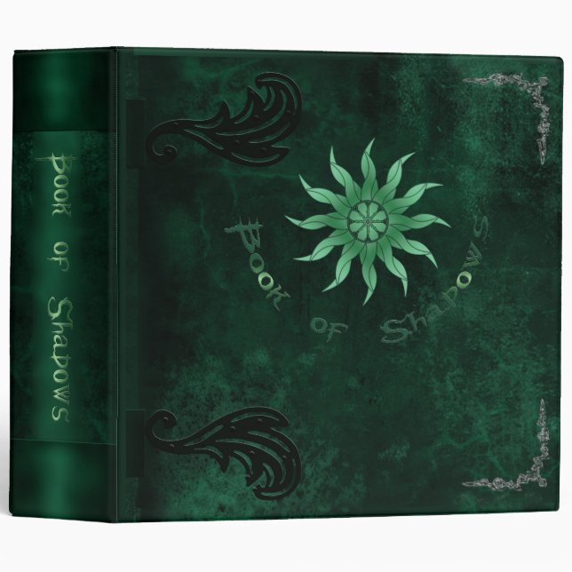 Book of Shadows - in rich Green Color Vinyl Binder (Front/Spine)