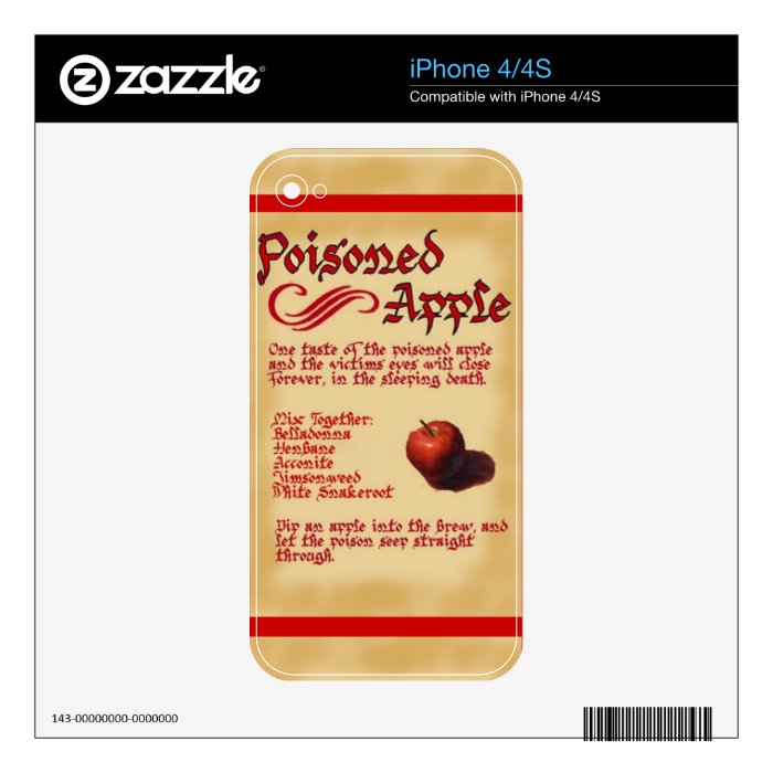 Book of Shadows POISON APPLE SPELL iPhone Skin iPhone 4S Skins