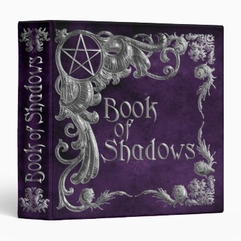 Book Of Shadows Purple Silver Highlight 1.5in 3 Ring Binder by LilithDeAnu at Zazzle