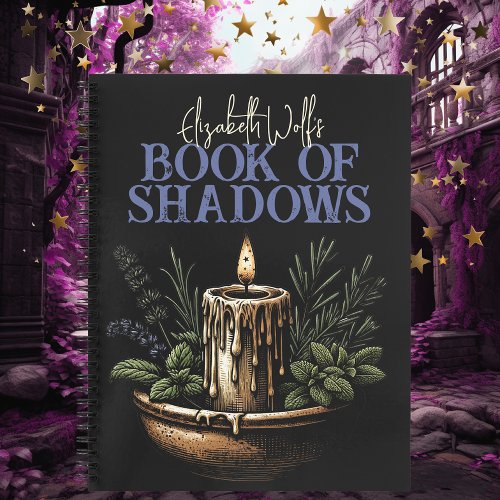 Book of Shadows Spiral Notebook Black Candle Moon 