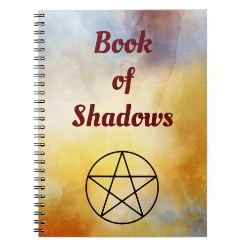 Book Of Shadows Watercolor Background Pentagram