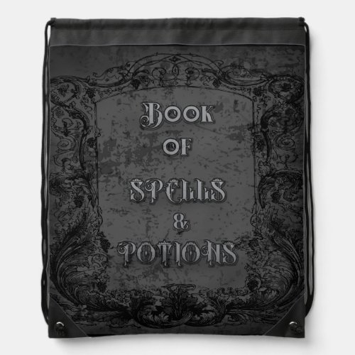 Book of Spells and Potions Tote Drawstring Bag