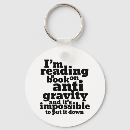 Book on Anti Gravity Funny Science Geek Puns Keychain