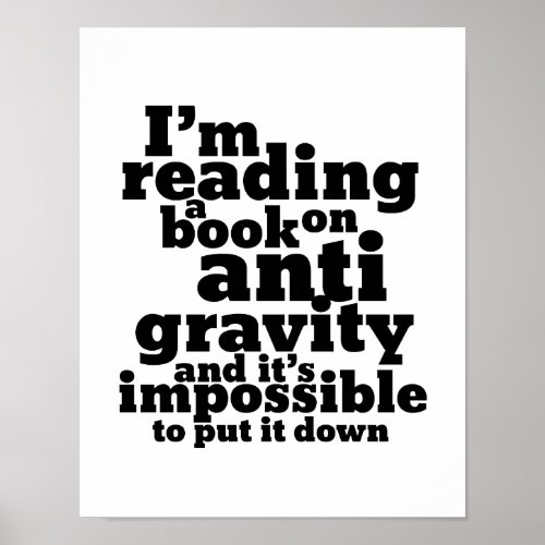 Book on Anti Gravity Funny Science Geek Puns Poster