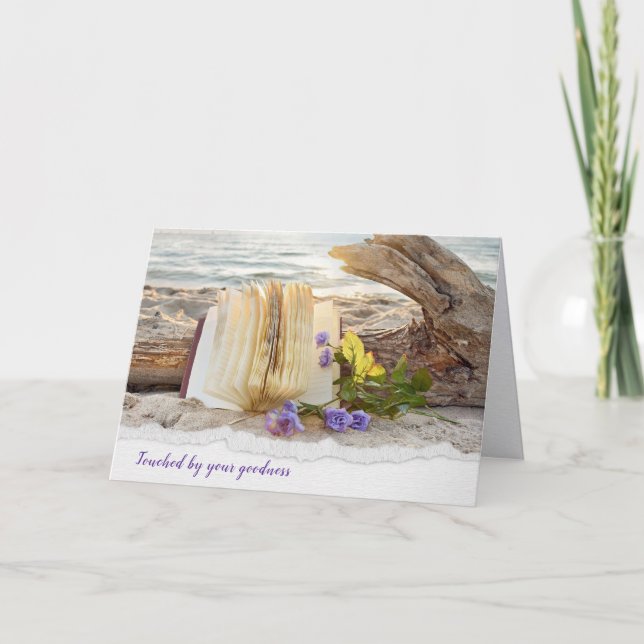 Book On Driftwood Thank You Card (Front)