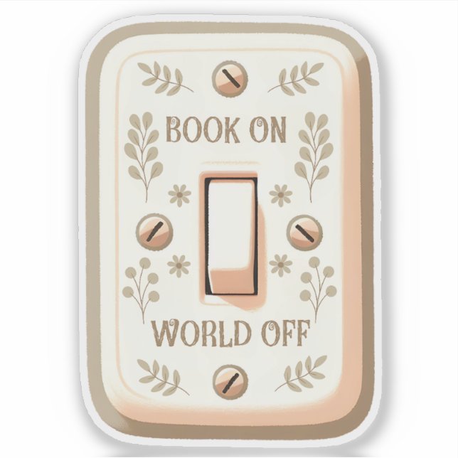 Book On World Off Aesthetic Bookish Reading Lover Sticker (Front)