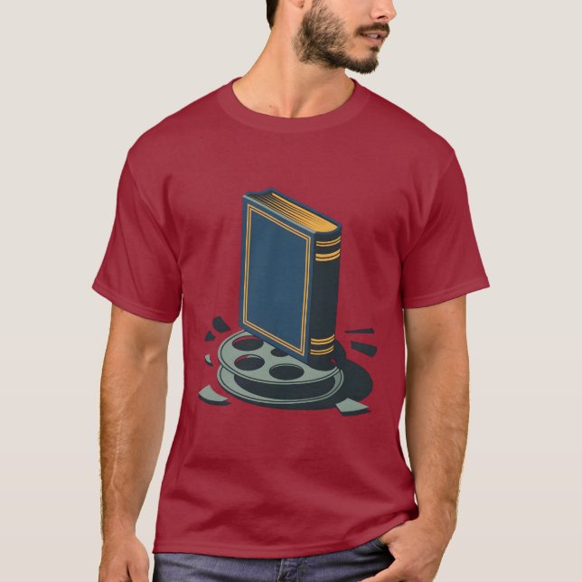 Book Over Film Icon T-Shirt (Front)