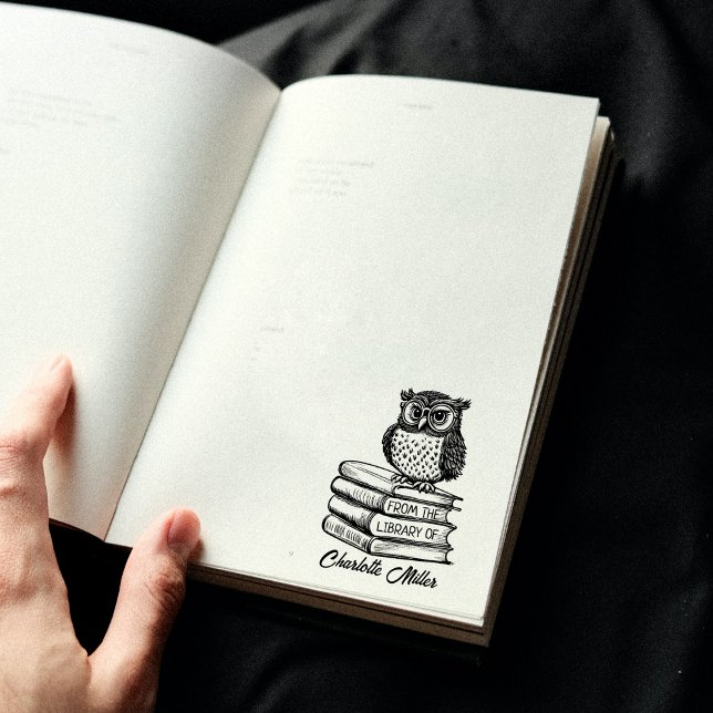 Book Owl Custom From the Library Of  Rubber Stamp (Creator Uploaded)