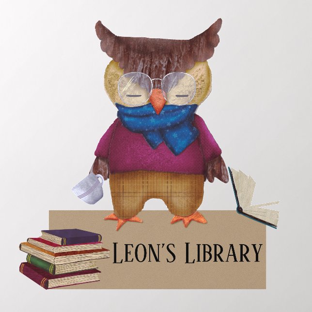 Book Owl  Wall Decal (Insitu 2)