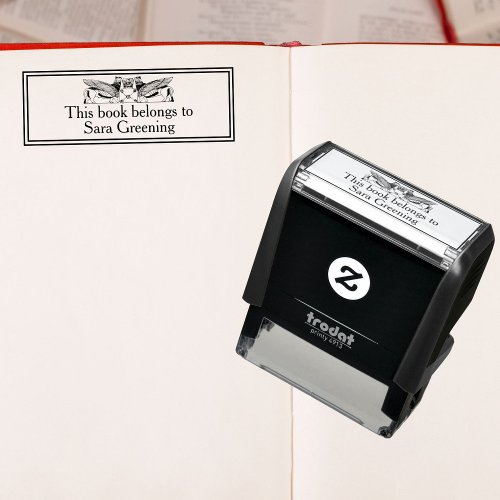 Book owner print bookplate books lover bookish self_inking stamp