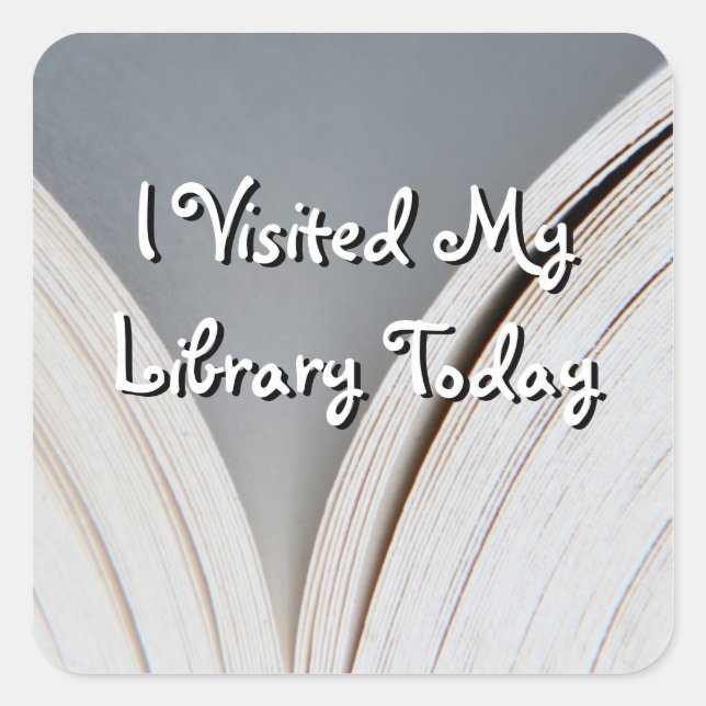 Book Pages #2 I Visited My Library Sticker (Front)