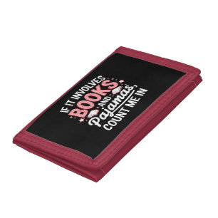 Book & Pajamas Humorous Book Lover Funny Reading B Tri-fold Wallet