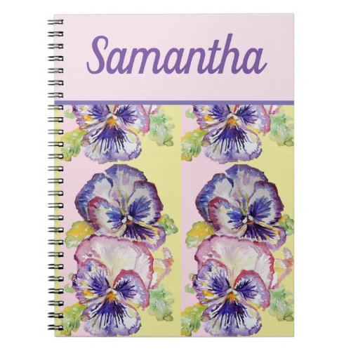 Book Pansy Purple Flower Watercolour Girls Name