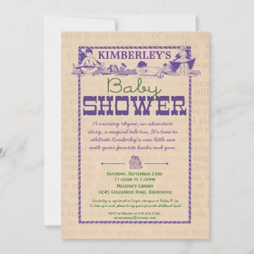 Book Party Baby Shower Invitation
