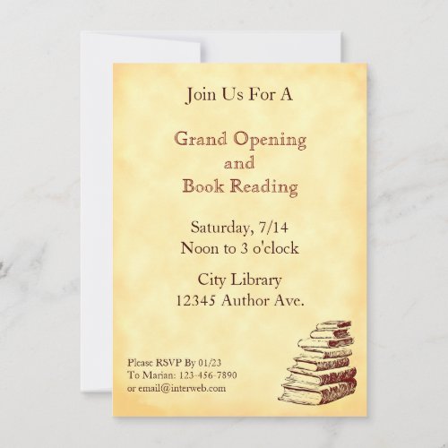 Book Party Vintage Art Editable 625 x 45  Invitation