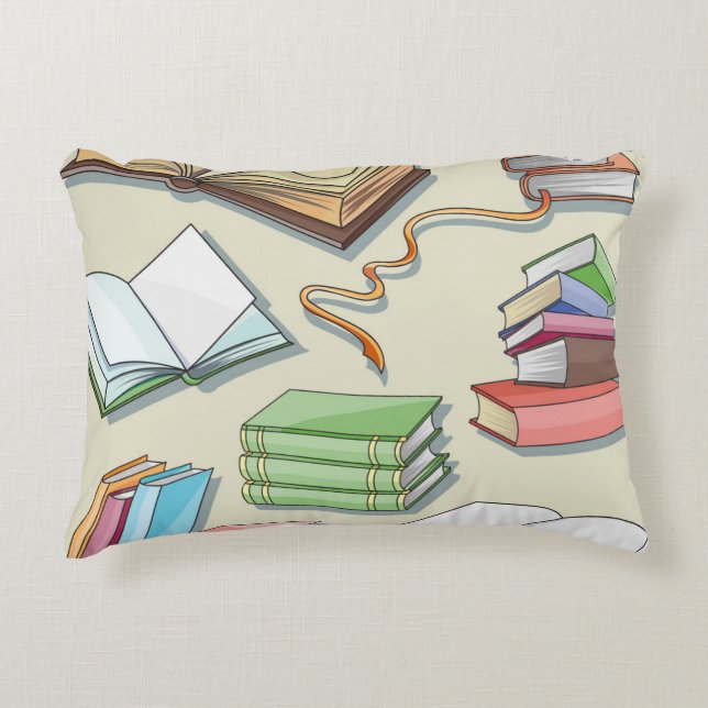 Book pattern accent pillow (Front)