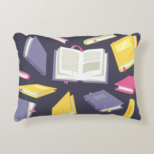 Book pattern accent pillow (Front)