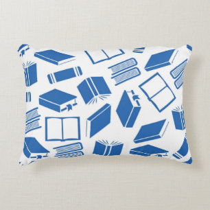 Book pattern accent pillow
