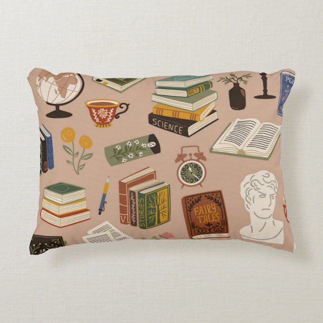 Book pattern accent pillow (Front)
