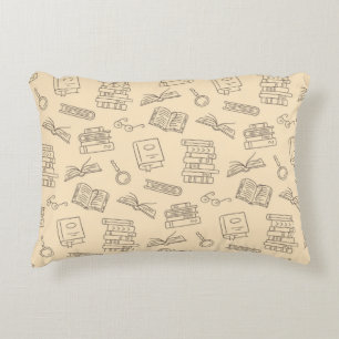 Book pattern accent pillow