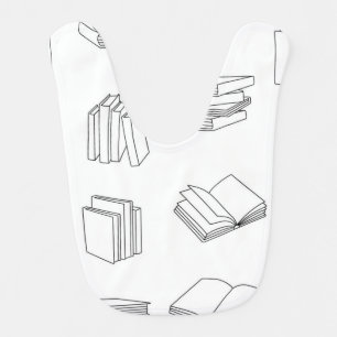 Book pattern baby bib