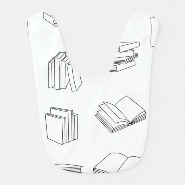 Book pattern baby bib (Front)