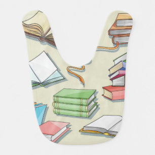 Book pattern baby bib