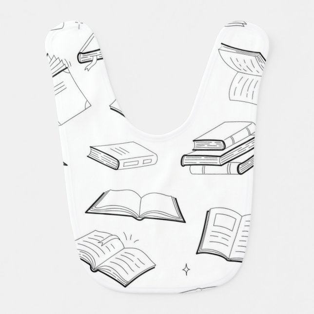 Book pattern baby bib (Front)