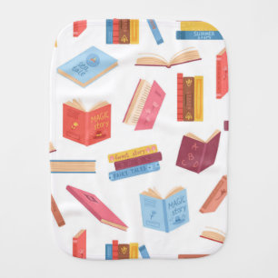Book pattern baby burp cloth
