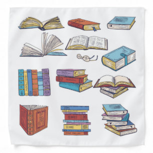 Book pattern bandana