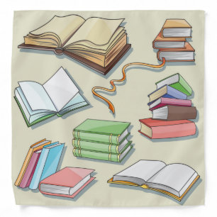 Book pattern bandana