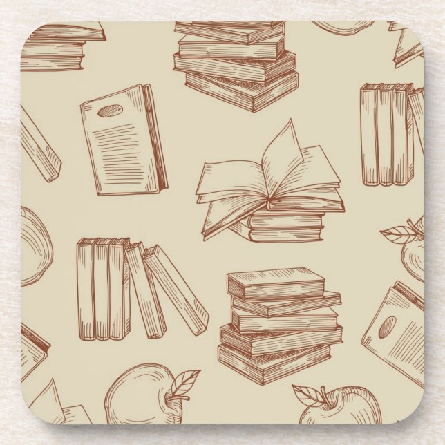 Book pattern beverage coaster (Front)