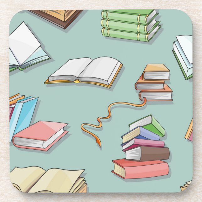 Book pattern beverage coaster (Front)