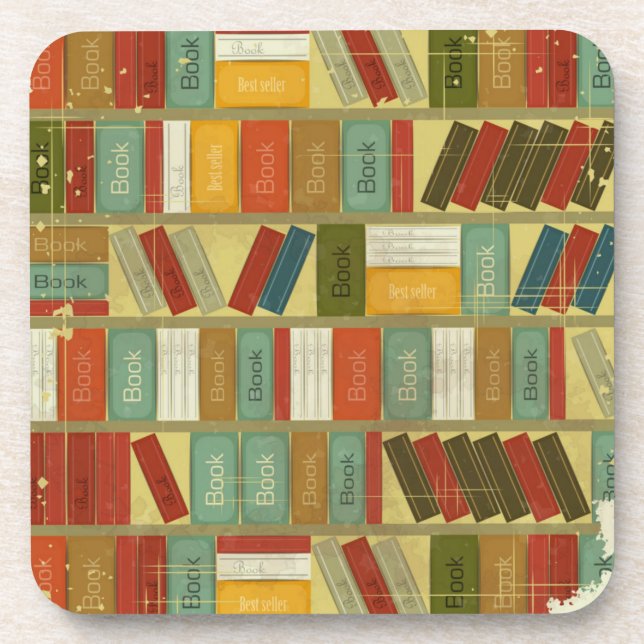 Book pattern beverage coaster (Front)