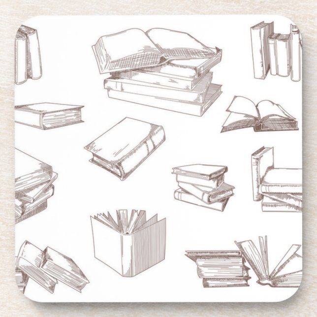 Book pattern beverage coaster (Front)