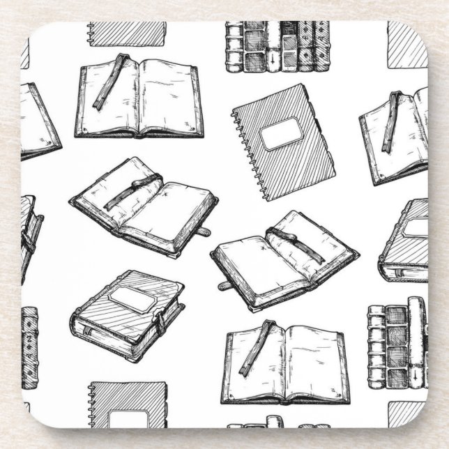 Book pattern beverage coaster (Front)