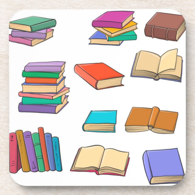 Book pattern beverage coaster (Front)