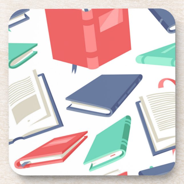 Book pattern beverage coaster (Front)