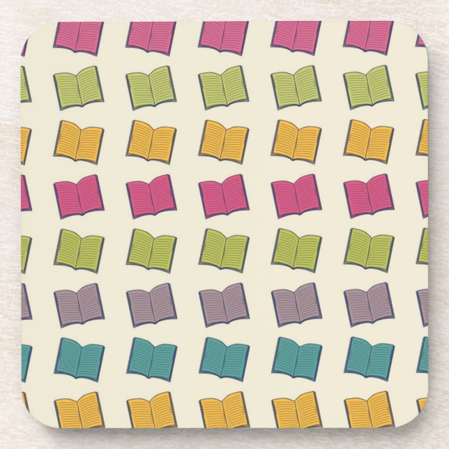 Book pattern beverage coaster (Front)