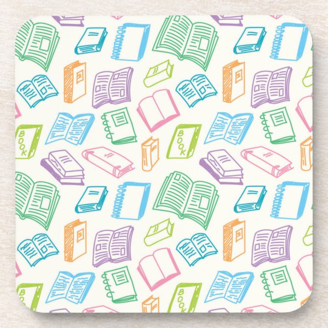 Book pattern beverage coaster (Front)