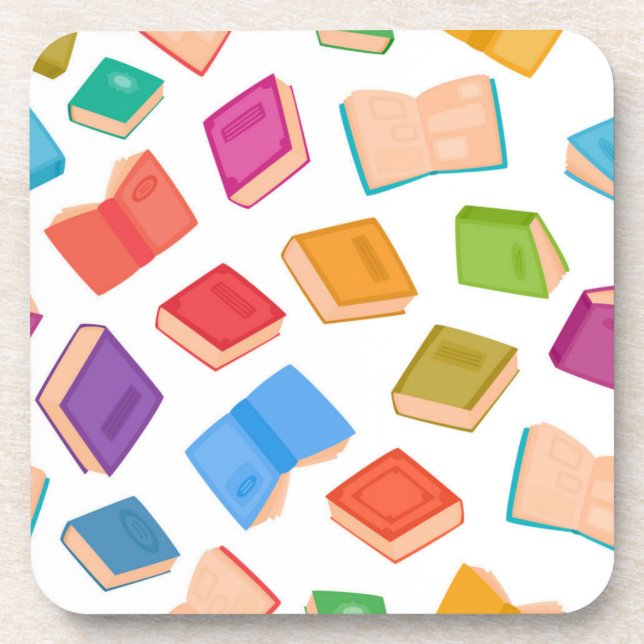 Book pattern beverage coaster (Front)
